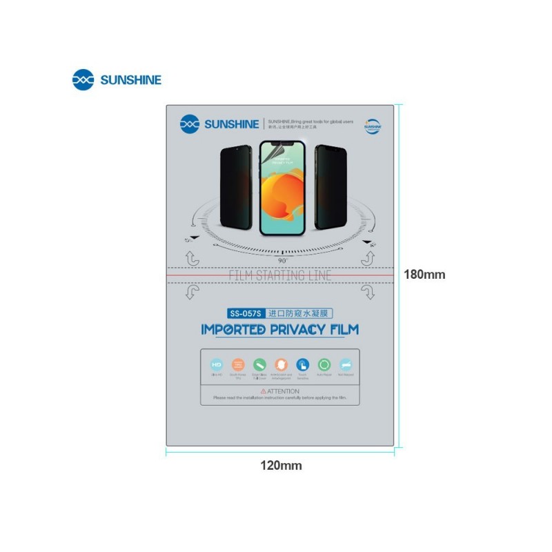 SUNSHINE SS-057S Pellicola Idrogel PRIVACY OPACA HD Anti-Peep | 50pcs 
