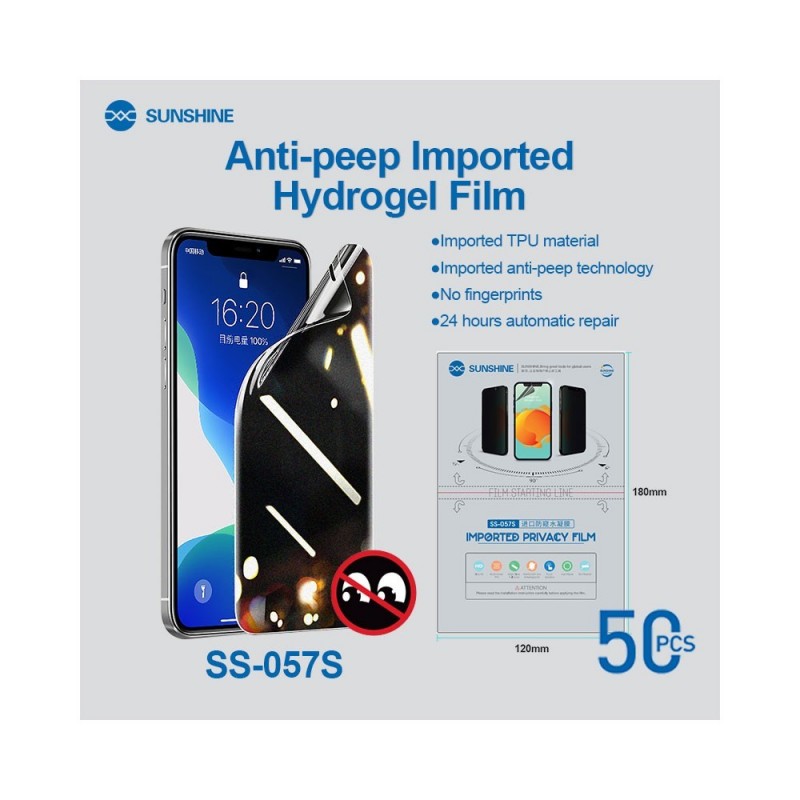 SUNSHINE SS-057S Pellicola Idrogel PRIVACY OPACA HD Anti-Peep | 50pcs 