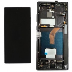 Foto di Display LCD SOFT OLED (FULL SIZE) + Frame Per Samsung Galaxy S22 Ultra SM-S908 Nero - PRC