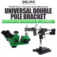 Product image RELIFE M5T-STL2 Trinocular Stereo Microscope with Multi-Direction Stand/With 0.5CTV Interface/Green