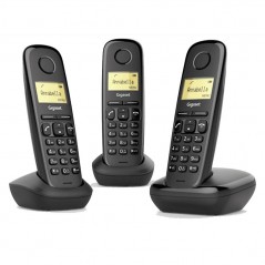 Discover Gigaset Telefono Cordless Triplo A170 TRIO Funzione Sveglia Zero Radiazioni | Nero details