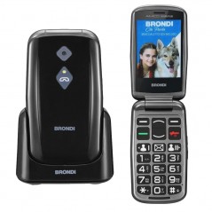 Brondi Brondi AMICO SICURO PLUS + CellulareDual Sim Fotocamera da 1.3Mp con LED FLASH | Black Metal for sale