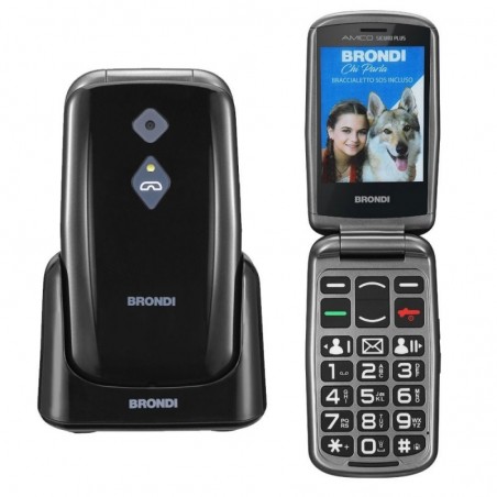 Acquista Brondi AMICO SICURO PLUS + CellulareDual Sim Fotocamera da 1.3Mp con LED FLASH | Black Metal su Smartness
