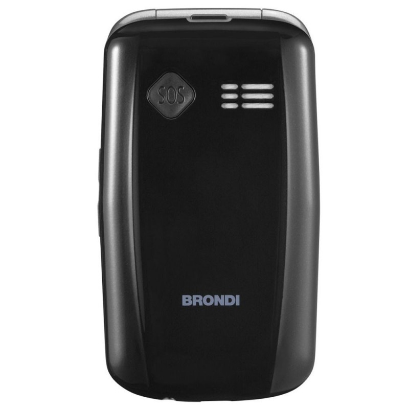 Brondi AMICO SICURO PLUS + CellulareDual Sim Fotocamera da 1.3Mp con LED FLASH | Black Metal
