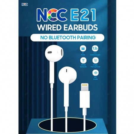 NCC NCC earphones Lightning (no need to connect to BT) Wired Semi-in-ear for sale