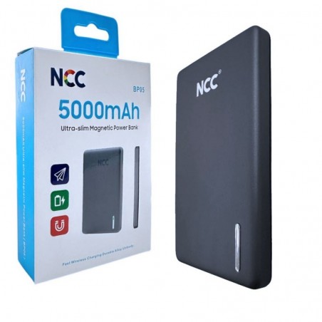 Acquista NCC Power Bank 5000mAh Caricabatterie Ultra Slim Magnetico MAGSAFE Fast Charging | Nero BP05 su Smartness