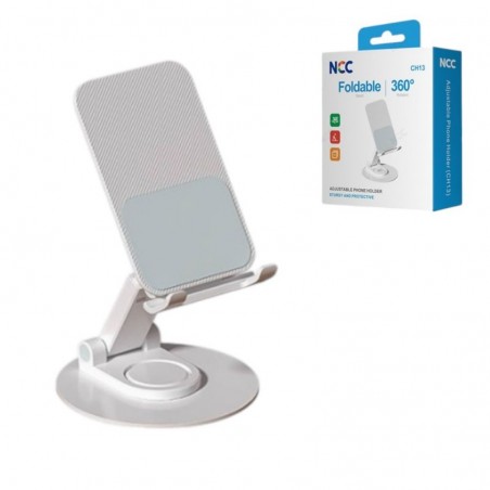 NCC NCC Supporto da Tavolo CH13 Regolabile e Pieghevole per Smartphone in Metallo | White for sale