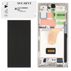 Samsung Samsung SERVICE PACK Display LCD ORIGINALE + Frame Per Galaxy S23 Ultra 5G S918 | Cream / Beige for sale