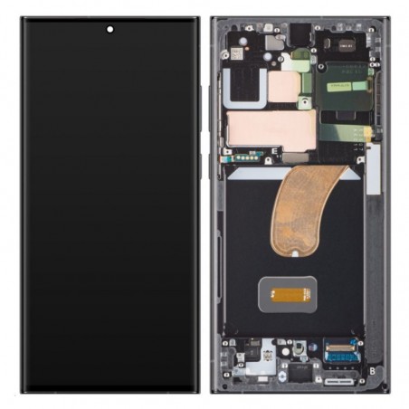 Samsung SERVICE PACK Display LCD ORIGINALE + Frame Per Galaxy S23 Ultra 5G S918 | Graphite Gray / Red