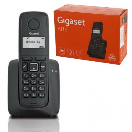 Siemens Gigaset Gigaset Telefono Cordless A116 ECO Mode Plus Zero Radiazioni | Nero for sale