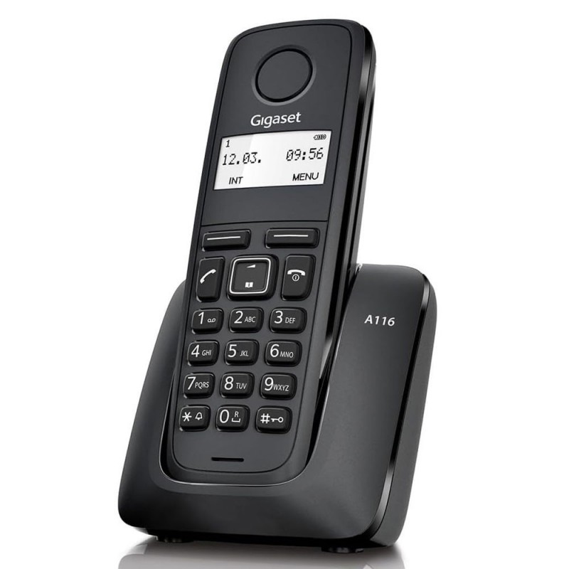 Gigaset A116 DECT Cordless Phone - 50 Phonebook Entries | Black