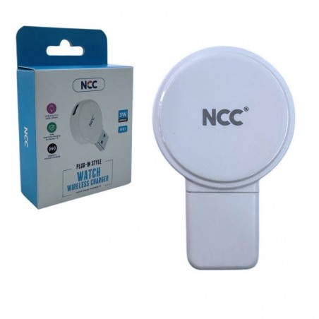 Foto di NCC CaricaBatterie Wireless 3W Magnetico Per Watch | Bianco W01 - NCC