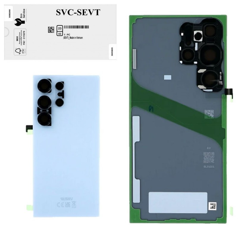 Samsung Back Cover Original Service Pack for Galaxy S24 Ultra SM-S928B | Titanium Blue
