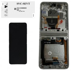 Foto di Samsung SERVICE PACK Display LCD ORIGINALE + Frame Per Galaxy Z Flip 3 5g 2021 F711 NO CAM | SILVER INNER - Samsung