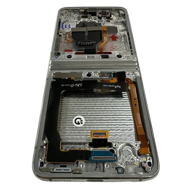 Samsung SERVICE PACK Display LCD ORIGINALE + Frame Per Galaxy Z Flip 3 5g 2021 F711 NO CAM | SILVER INNER