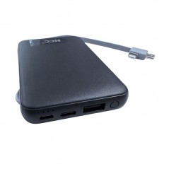Foto di NCC Power Bank 5000mAh Mini Caricabatterie Compatto Con Cavo USB-C e Lightning | Nero BP03 - NCC