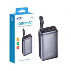 NCC NCC Power Bank 10000mAh Caricabatterie Compatto Con Cavo Integrato USB-C e Lightning 22.5W | BP17 for sale