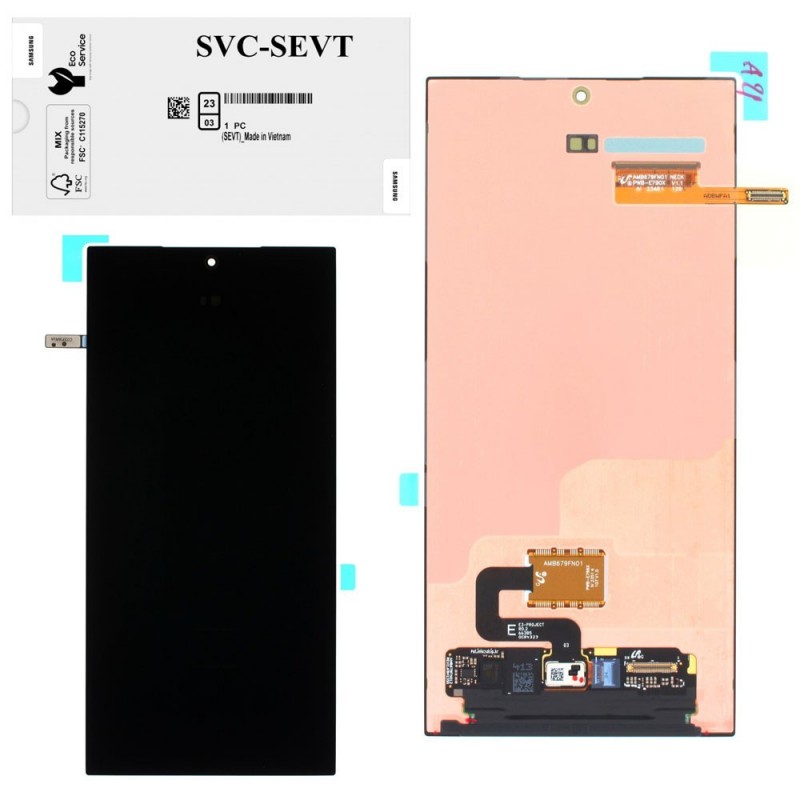 Samsung SERVICE PACK Display LCD ORIGINALE NO FRAME Per Galaxy S24 Ultra 5G 2024 S928
