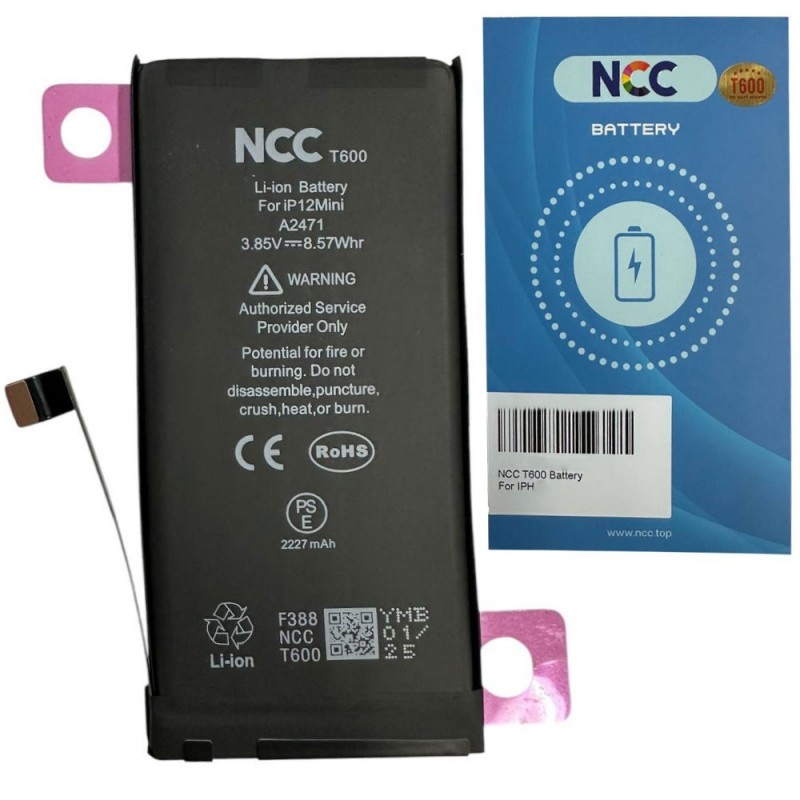 NCC T600 Battery Compatible with Apple iPhone 12 Mini A2176 A2398 A2400 A2399 | TI Chip - 2227mAh