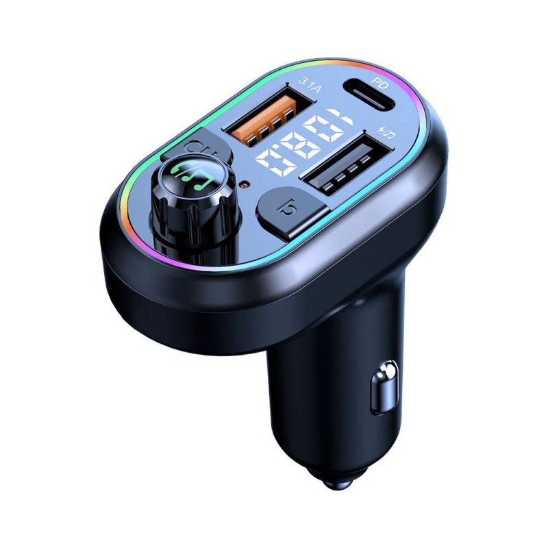 NCC Car Charger 40W 2 USB-A Ports + 1 USB-C Port Bluetooth 5.0 Car Charger | Black R31