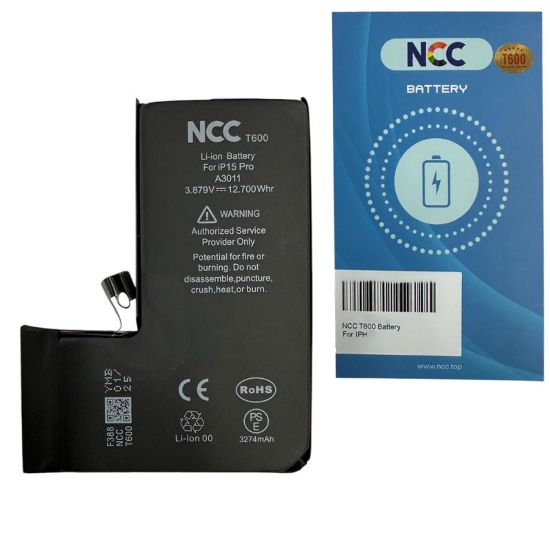 NCC T600 Compatible Battery for Apple iPhone 15 Pro | TI Chip