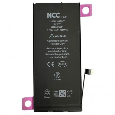 NCC T600 Batteria Compatibile per Apple iPhone 11 A2111 | A2223 | A2221 | TI Chip - 3110mAh