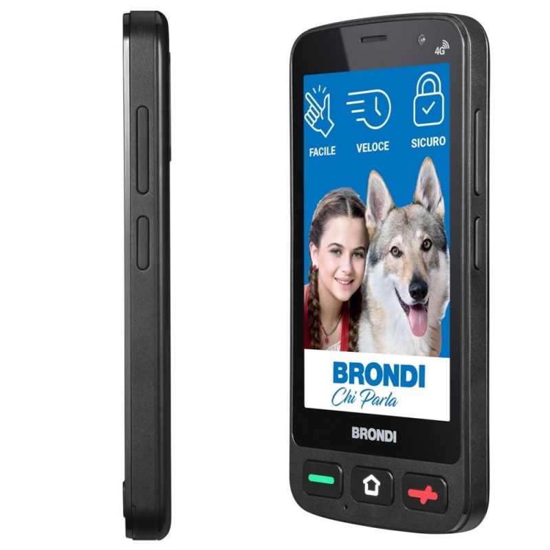 BRONDI Amico Pocket Smartphone Display 4" Controllo Remoto Dual SIM | Nero