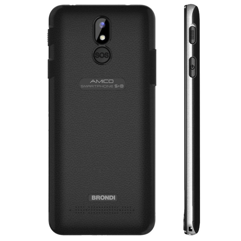 BRONDI Amico Smartphone S+B Display 5.7" Dual SIM Tasto SOS | Nero