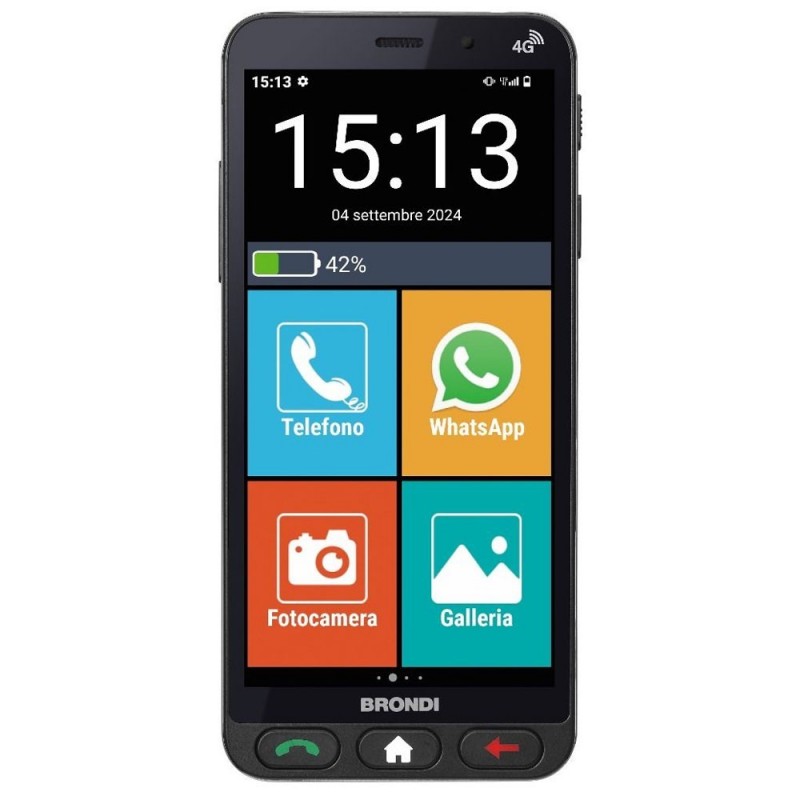 BRONDI Amico VERO 4G Smartphone 5.7" HD IPS Display Dual SIM SOS Button | Black BRONDI Amico VERO 4G Smartphone 5.7" HD IPS Display Dual SIM SOS Button | Black