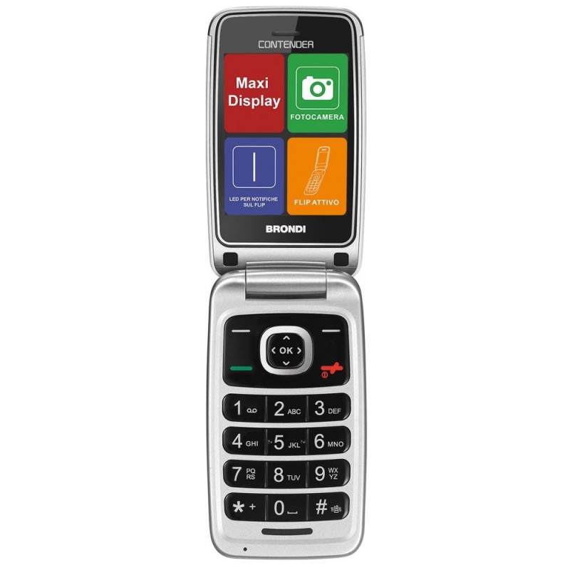 BRONDI Contender Telefono Cellulare per Anziani Display 3" Dual SIM | Bianco