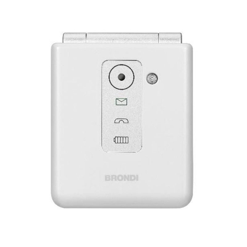 Brondi Flipper Telefono Cellulare a Conchiglia Dual Sim + Fotocamera | Bianco Metallico