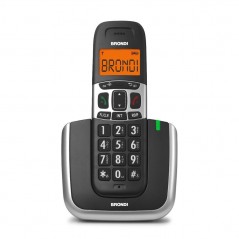 Discover Brondi Bravo Platinum Telefono Cordless ECO DECT Tasti Grandi Nero details