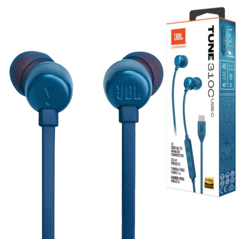 JBL Tune 310C Auricolari In-Ear USB-C con Comando e Microfono | Blu JBL Tune 310C Auricolari In-Ear USB-C con Comando e Microfono | Blu