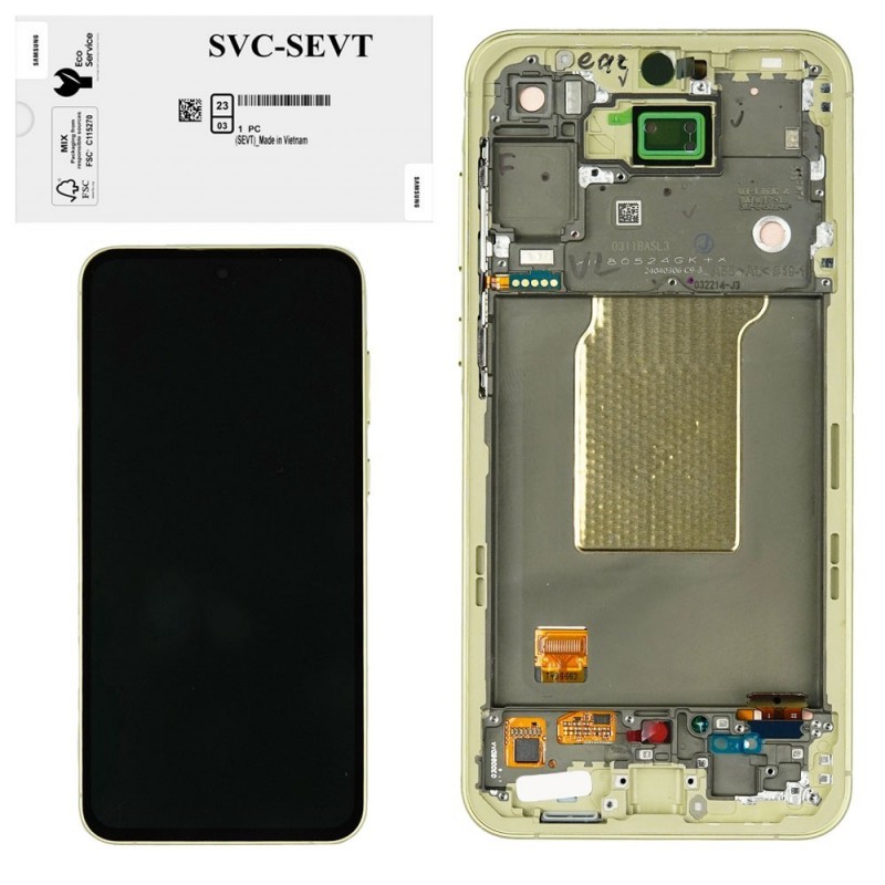 Samsung Service Pack Original LCD Display + Frame Galaxy A55 5G 2024 A556 YELLOW / LEMONÂ ASSEMBLED