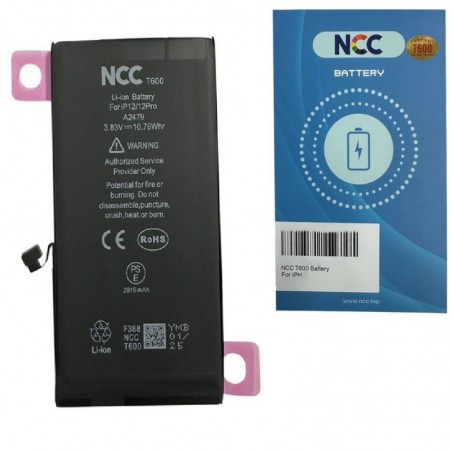 Foto di NCC T600 Batteria Compatibile per Apple iPhone 12 / iPhone 12 Pro A2172 A2402 A2341 A2406 | TI Chip - 2815mAh - NCC