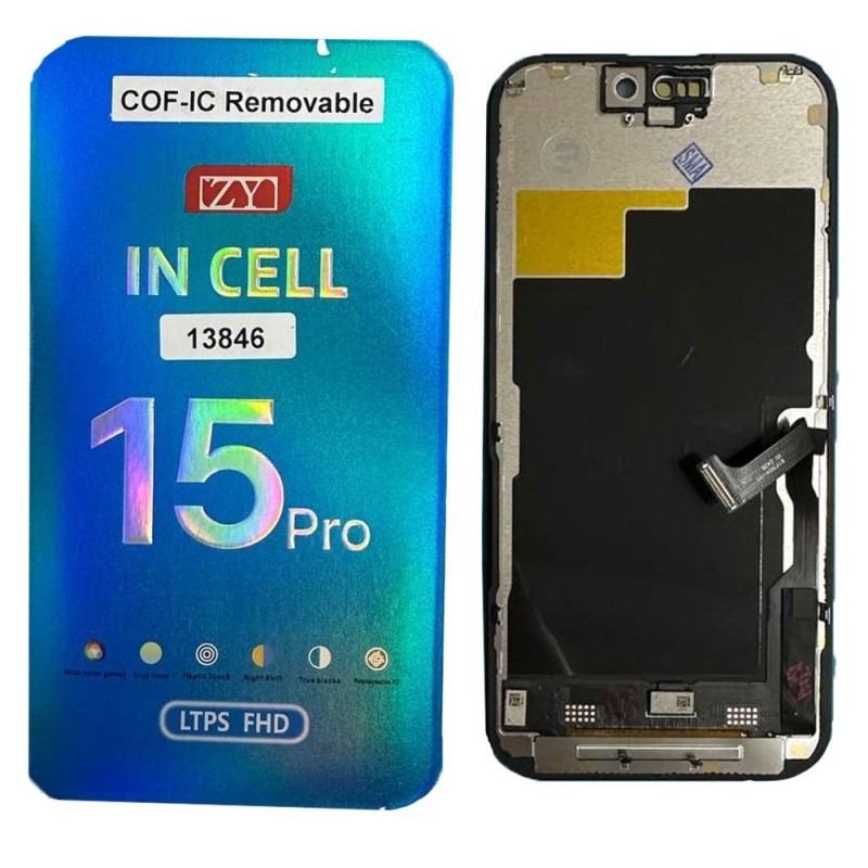 ZY INCELL FHD LTPS COF 1:1 LCD Display For Apple iPhone 15 PRO | INTERCHANGEABLE IC