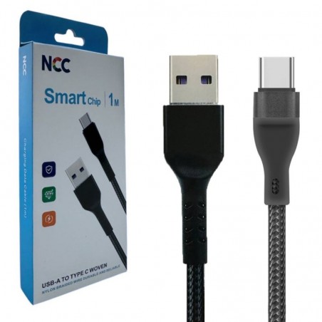Foto di NCC Cavo di Ricarica da USB-A a USB-C 20W Woven in Tessuto D111C | 1 Metro Nero - NCC