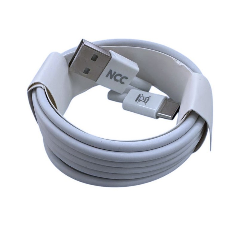NCC Cavo di Ricarica da USB-A a USB-C 20W in PVC Ultra Resistente D212AC | 2 Metri Bianco