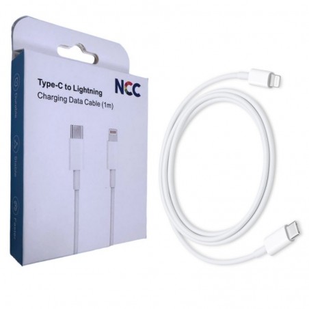 Product image NCC Cavo di Ricarica da USB-C a Lightning 20W in PVC Ultra Resistente | 1 Metro Bianco