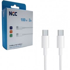 Buy NCC Cavo Di Ricarica da USB-C a USB-C 100W in PVC Ultra Resistente | 2 Metri Bianco online