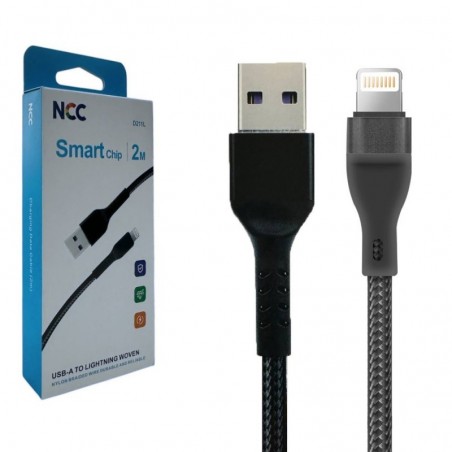 Acquista NCC Cavo di Ricarica da USB-A a Lightning 20W Woven in Tessuto D211L | 2 Metri Nero in vendita