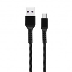 NCC Cavo di Ricarica da USB-A a USB-C 20W Woven in Tessuto D211C | 2 Metri Nero