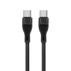 NCC D111CC 60W Woven USB-C to USB-C Charging Cable | 1 Meter, Black