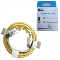 Buy NCC Cavo di Ricarica da USB-C a USB-C 60W Colorful D118CC | 1 Metro Giallo online