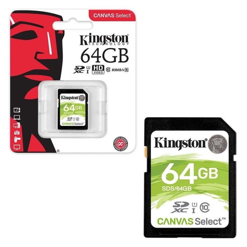 Kingston SDS Canvas select UHS-I Class 10 SD Card 64gb Kingston SDS Canvas select UHS-I Class 10 SD Card 64gb