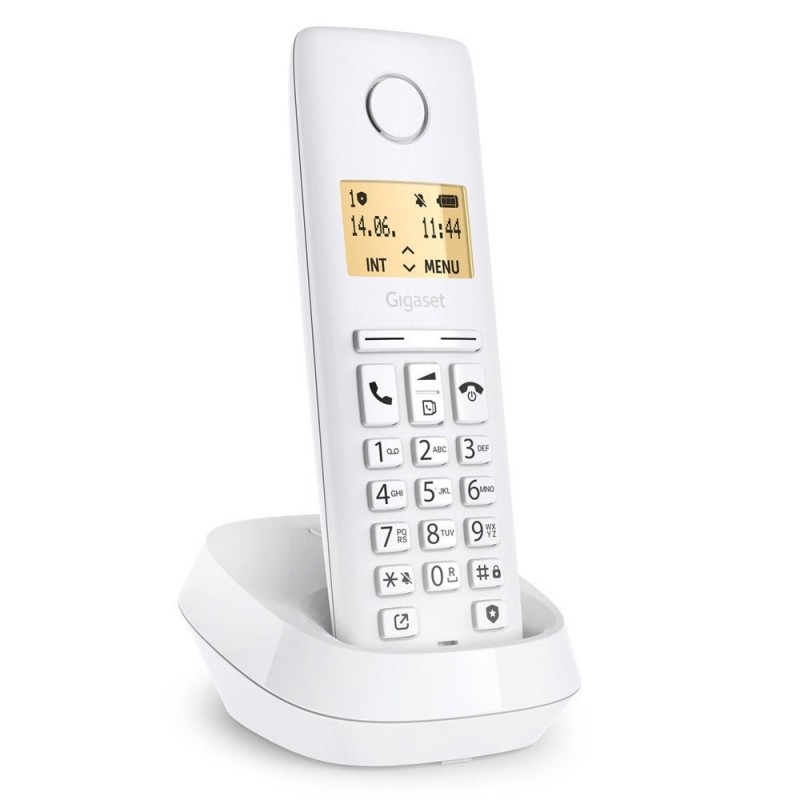 Gigaset PURE 100 ECO DECT Incoming Call Barring Button Illuminated Display White Gigaset PURE 100 ECO DECT Incoming Call Barring Button Illuminated Display White