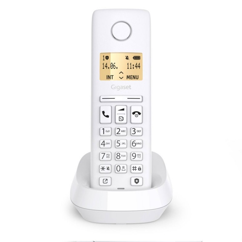 Gigaset PURE 100 ECO DECT Incoming Call Barring Button Illuminated Display White Gigaset PURE 100 ECO DECT Incoming Call Barring Button Illuminated Display White