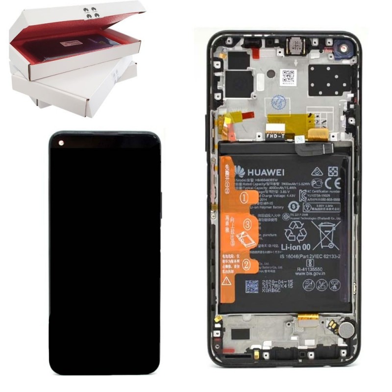 Huawei Service Pack Original LCD Display + Frame and Battery P40 Lite 5G 2020 | Midnight Black
