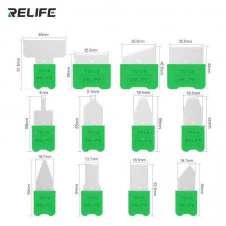 RELIFE TD1-PRO Blades for opening SMARTPHONES Back Cover - LCD - Batteries | SET 12pcs