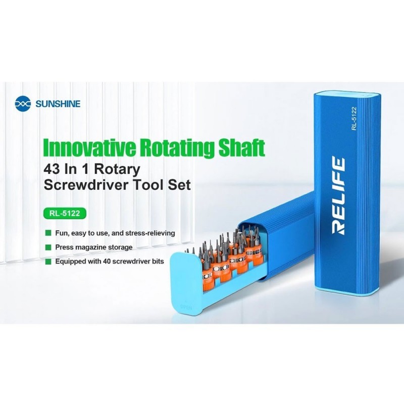  Relife RL-5122 Rotary Screwdriver Tool | 43-in-1 Set